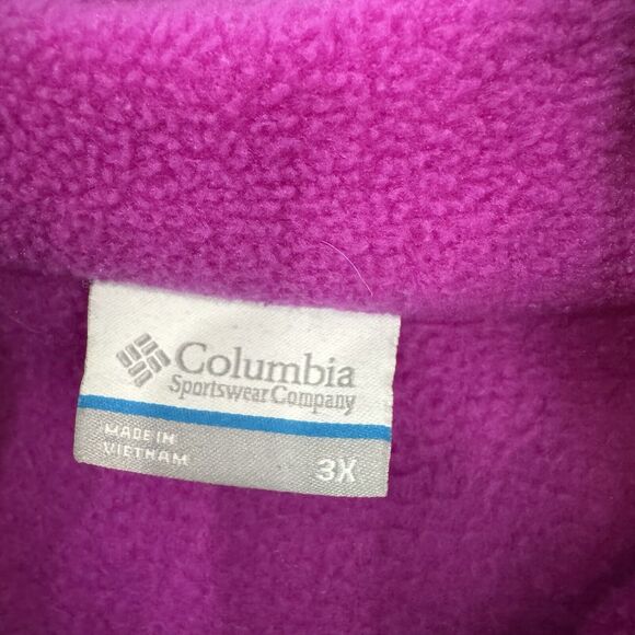 Columbia Jacket Women XL Full Zip Fleece Purple Sweater High Collar Long Sleeve - Picture 3 of 5